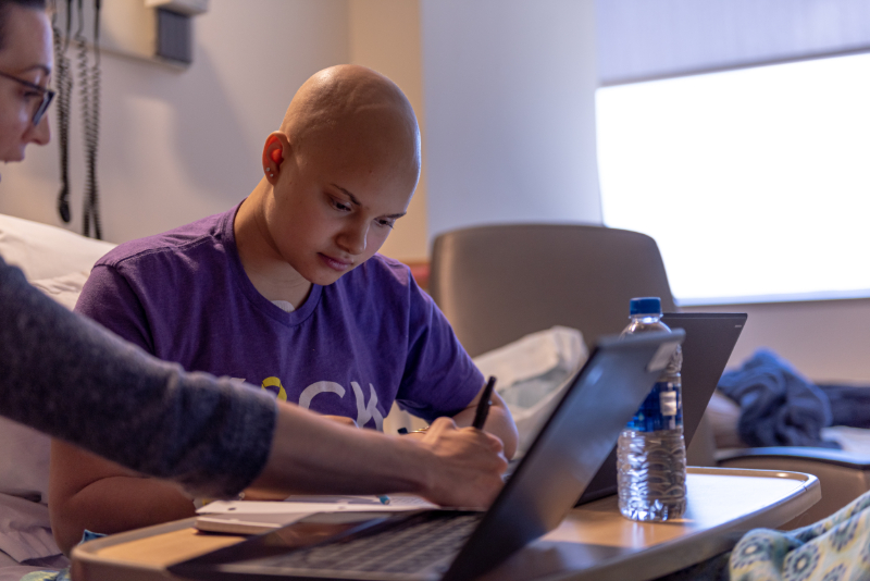 Patient studying